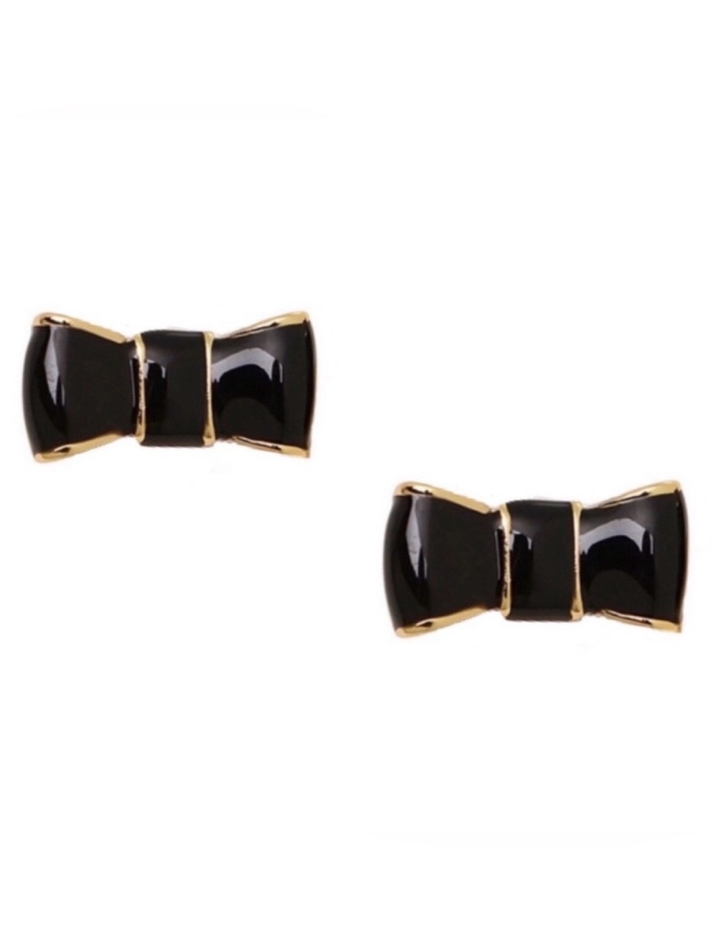 NWT  kate spade  Black & Gold Bow Studs Earrings